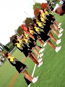 Cheerleaders at an angle at Cloverdale