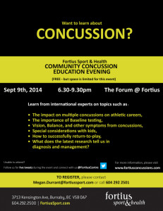 Community Concussion Education Evening @ Fortius Sport & Health | Burnaby | British Columbia | Canada